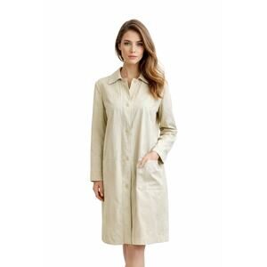 Vintage Oyster Suede Coat DEFECT w scuffs lined Lightweight two pockets Medium